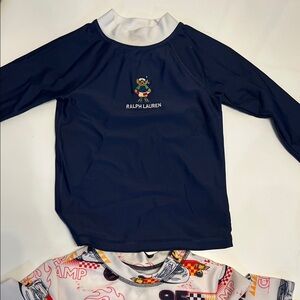 Ralph Lauren Kids Navy and White Rashguard